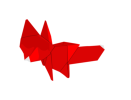 diseño de arte de origami - zorro png