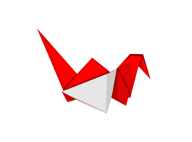 design de arte de origami - pássaro png