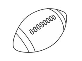 Sport ball - rugby ball line art  PNG
