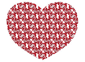 red valentine love with ornament pattern png