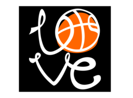 Love basketball typography design png