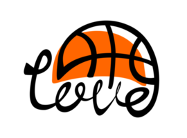 Love basketball typography design png