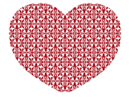 red valentine love with ornament pattern png