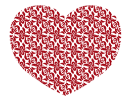 red valentine love with ornament pattern png