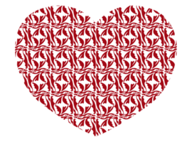 red valentine love with ornament pattern png