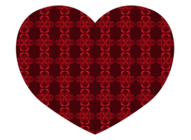 red valentine love with ornament pattern png