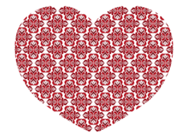 red valentine love with ornament pattern png