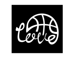 Love basketball typography design png