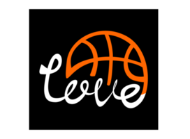 liefde basketbal typografie ontwerp png
