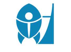 blaues Raketen-Logo-Symbol png