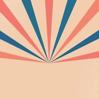 vector illustration retro grunge orange blue sunburst with halftone background template banner. Abstract sunburst design.Vintage colorful rising sun or sun ray, sun burst retro
