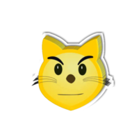 emoji chat jaune png