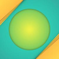 Abstract 3D circle papercut layer green background with gold line effect. Papercut layer background Overlapping style of artwork classic background. illustration vector. Yellow color background overla vector