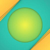 Abstract 3D circle papercut layer green background with gold line effect. Papercut layer background Overlapping style of artwork classic background. illustration vector. Yellow color background overla vector