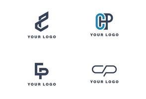 C P Letter Logo Design vector