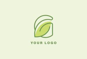 G leaf logo design template vector