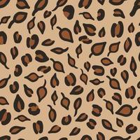 Leopard or jaguar seamless pattern made of fall leaves. Trendy animal print with autumn colors. Vector background for fabric, textile, wallpaper, wrapping paper, etc