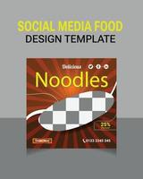 fideos especiales diseño de comida en redes sociales. vector
