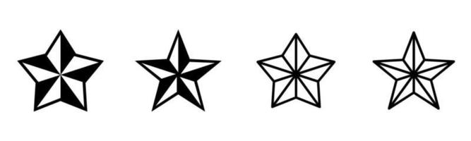 Star icon set of 4, design element suitable for websites, print design or app vector