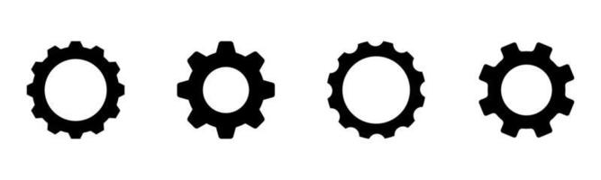 conjunto de 4 iconos de rueda de engranaje, elemento de diseño adecuado para sitios web, diseño de impresión o aplicación vector