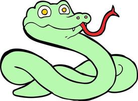 garabato, carácter, caricatura, serpiente vector