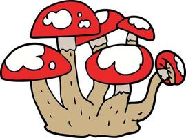 doodle cartoon mushrooms vector