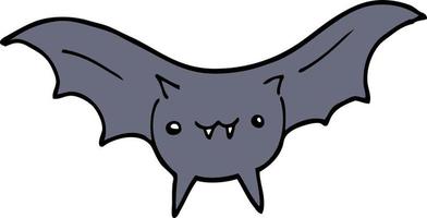 doodle character cartoon bat vector