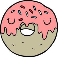 doodle character cartoon donut vector