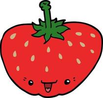 doodle character cartoon strawberry vector