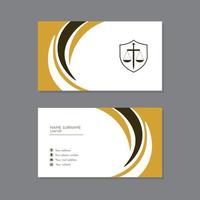 White lawyer business card with shapes brown and mustard colors vector