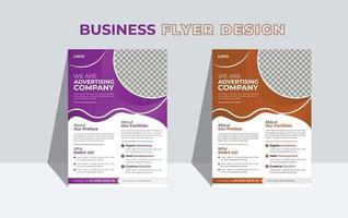 Modern business flyer layout design template Free Vector