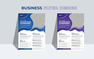 Modern business flyer layout design template Free Vector