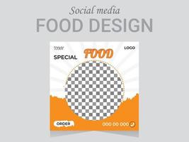 plantilla de diseño de alimentos en medios sociales, diseño de diseño de afiches vectoriales. formato de archivo eps de diseño de comida moderna. vector