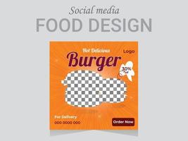 plantilla de diseño de alimentos en medios sociales, diseño de diseño de afiches vectoriales. formato de archivo eps de diseño de comida moderna. vector