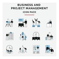 business and project management icon pack vector