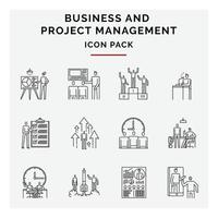 business and project management icon pack vector