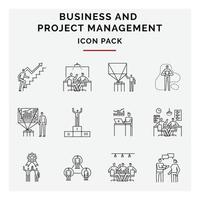 business and project management icon pack vector
