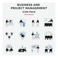 business and project management icon pack vector