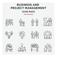 business and project management icon pack vector