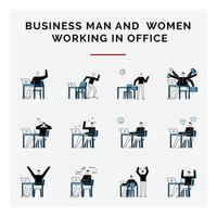 business man and women working in office vector