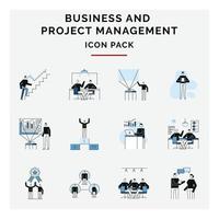 business and project management icon pack vector