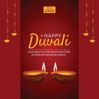 Diwali Festival Posts vector