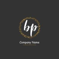 BP Initial handwriting and signature logo design with circle. Beautiful design handwritten logo for fashion, team, wedding, luxury logo. vector