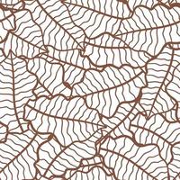 Brown Fall Leaves Line Art Pattern vector