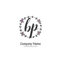 BP Initial handwriting and signature logo design with circle. Beautiful design handwritten logo for fashion, team, wedding, luxury logo. vector