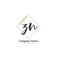 ZN Initial handwriting and signature logo design with circle. Beautiful design handwritten logo for fashion, team, wedding, luxury logo. vector