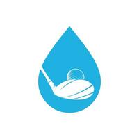 Water drop golf vector logo design. Golf club inspiration logo design.