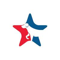 Star Dog icon logo design vector illustration. Veterinary vector logo design template.