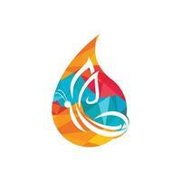 diseño de logotipo vectorial de gota de agua de mariposa. salón de belleza vector logo ilustración creativa.
