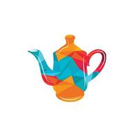 Teapot vector icon design. Teapot kettle colorful vector icon isolated on white.